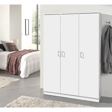 Interiax Kledingkast 'Amelie' 3 deuren en 8 legplanken Wit (180x120x40cm) product