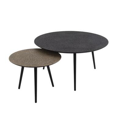 Hoyz - Salontafel Metallic - Rond - Grijs - Set van 2 product