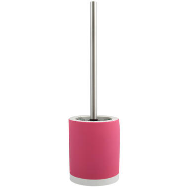 MSV Toilet/wc-borstel houder - keramiek/metaal - fuchsia roze - 38 cm product