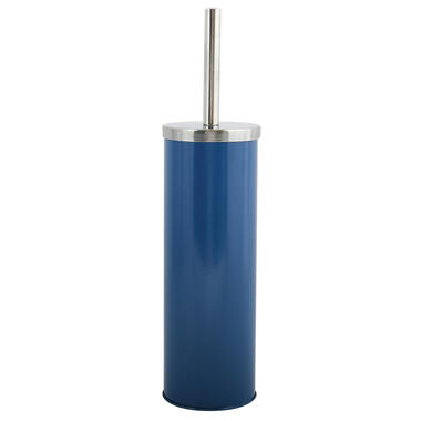 MSV Toiletborstel in houder/wc-borstel - metaal - marine blauw - 38 cm product