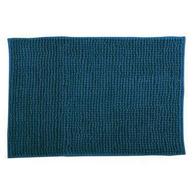 MSV Badkamerkleed/badmat voor op de vloer - donkerblauw - 60 x 90 cm product