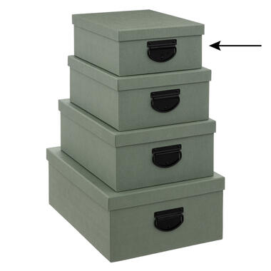 5Five Opbergdoos/box - groen - L28 x B22 x H11 cm - Stevig karton product