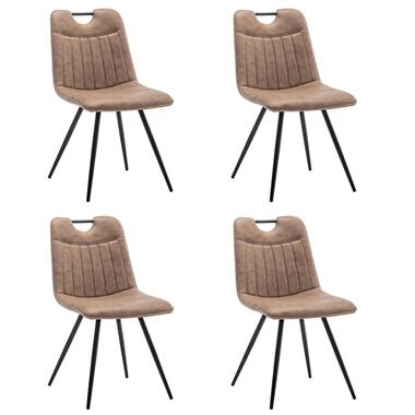 Furnihaus Eetkamerstoelen set van 4 - Leon - Microvezel - Taupe product