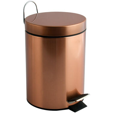 MSV badkamer/toilet pedaalemmer - koper kleurig - 3 liter - 17 x 25 cm product