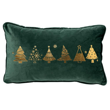 TREES - Kussenhoes 30x50 cm - Kerst - Mountain View - donkergroen product