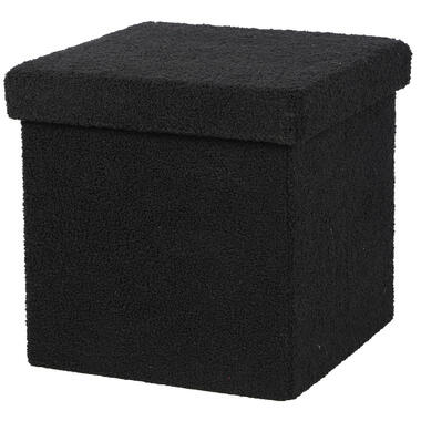 Urban Living poef/hocker/opbergbox - zwart - mdf - 38 x 38 cm product