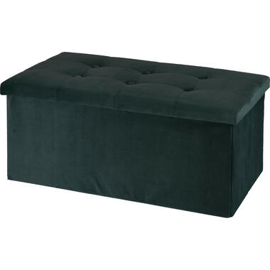 H&S Collection Poef/hocker - opbergbox - donkergrijs - 76 x 40 x 38cm product