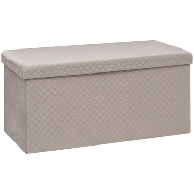 Atmosphera Poef/hocker - opbergbox - beige - PU/MDF - 31 x 31 cm product