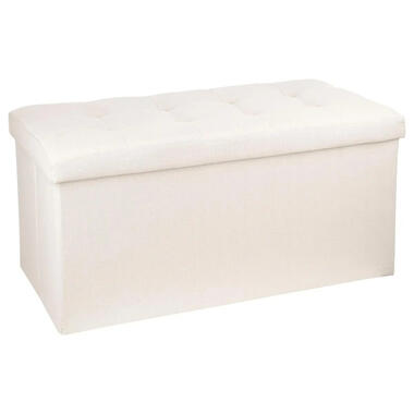 Atmosphera Poef/hocker - opbergbox - beige - PU/MDF - 76 x 38 cm product