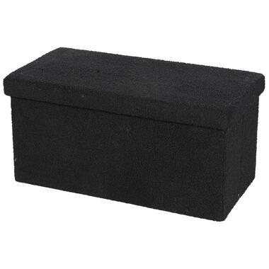 Urban Living poef/hocker/opbergbox - zwart - mdf - 76 x 38 x 38 cm product