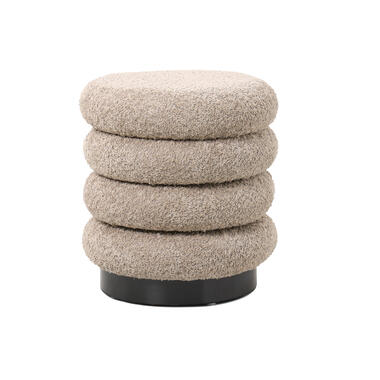 Poef Bouclé - Taupe - Poef Matthijs product