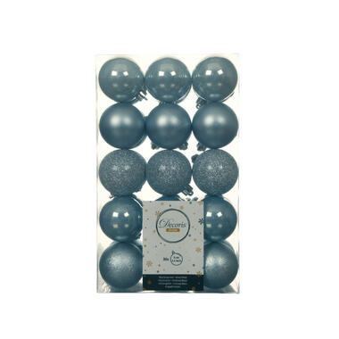 Decoris kerstballen - 30x st - lichtblauw - D6 cm product