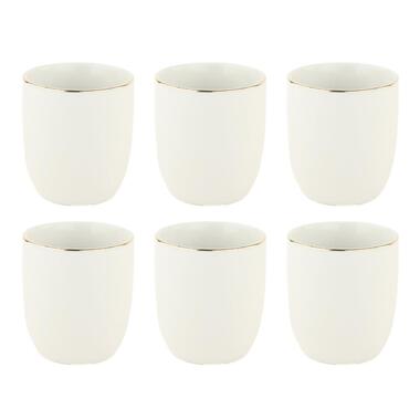 OTIX Koffiekopjes Espresso Kopjes Koffietassen 6 stuks zonder oor Wit met product