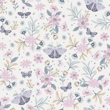 Dutch Wallcoverings behang - My Kingdom Butterflies roze/blauw - 0.53x10,05m product