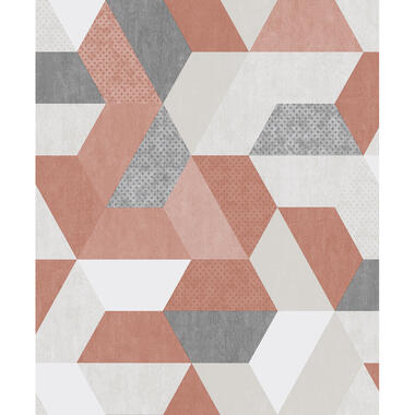 Dutch Wallcoverings behang - Loft retro rood/grijs - 0.53x10,05m product