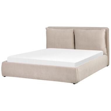 BAJONNA - Bed met opbergruimte - Beige - 160 x 200 cm - Fluweel product