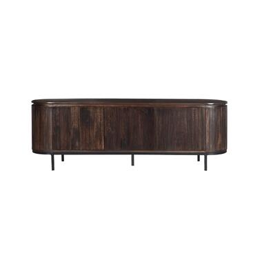 Livingfurn - TV Meubel Noor Walnut 170cm - Mangohout / Gecoat Staal product