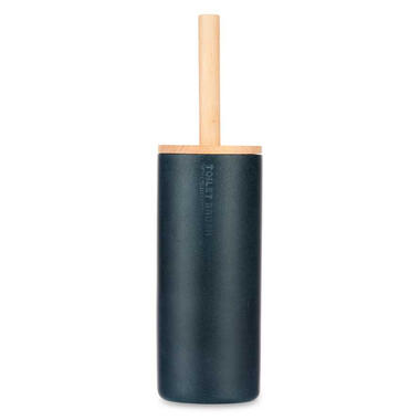 Berilo Malaga Toiletborstel in houder - polyresin/bamboe - zwart product