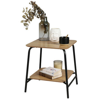 Urban Living Bijzettafel 2 levels - zwart/bruin - metaal - 45 x 51 cm product