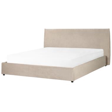 LAVAUR - Bed met opbergruimte - Taupe - 180 x 200 cm - Fluweel product