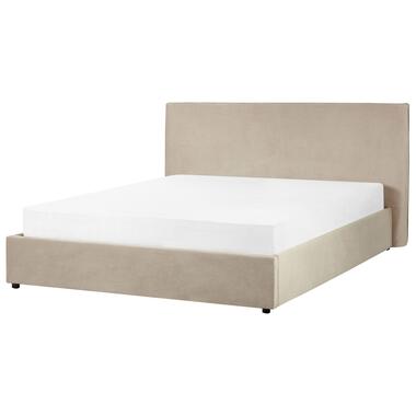 LAVAUR - Bed met opbergruimte - Taupe - 160 x 200 cm - Fluweel product