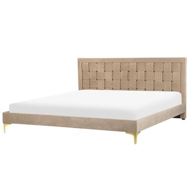 LIMOUX - Tweepersoonsbed - Taupe - 180 x 200 cm - Fluweel product