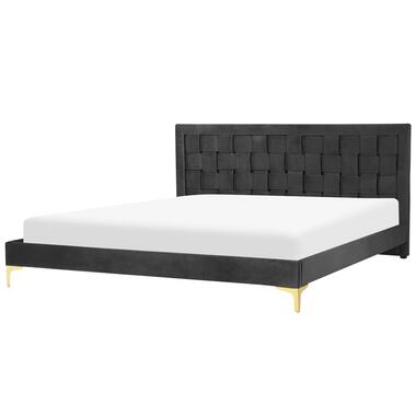 LIMOUX - Tweepersoonsbed - Zwart - 180 x 200 cm - Fluweel product