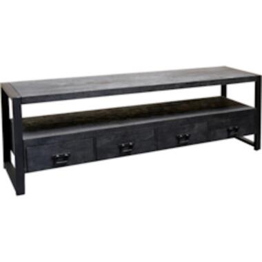 Mangohoutonline - TV Meubel Britt Black 180cm - Zwart - Mahom product