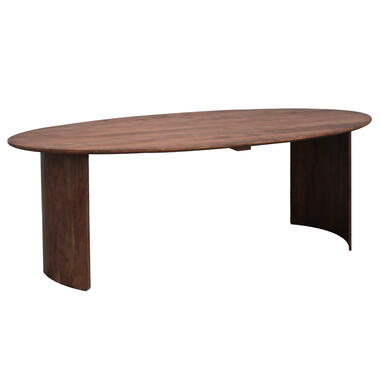 Ovale eettafel Yves walnoot finish 220x110 cm - Hout - Bruin product