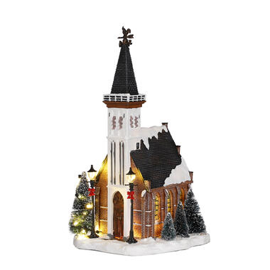 LuVille Kerstdorp Miniatuur Kerk - L15 x B16,5 x H31 cm product