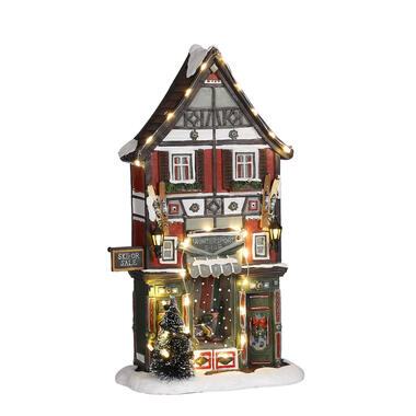 LuVille Kerstdorp Miniatuur Wintersportwinkel - L17,5 x B8 x H28 cm product