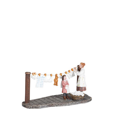 LuVille Kerstdorp Miniatuur Paula helpt mama - L13 x B6 x H7 cm product