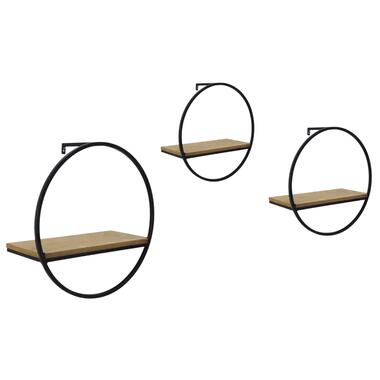 Rond wandrek set van 3 Alix - 60x60x60 cm - MDF - Bruin product