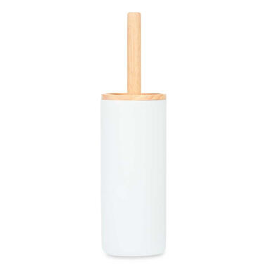 Berilo WC-borstel in houder - wit - 38 cm - bamboe - RVS product