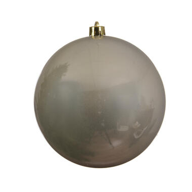 Decoris Kerstbal - licht champagne - groot - kunststof - 20 cm product