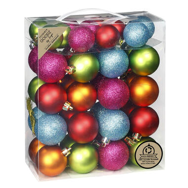 Inge Christmas kerstballen - 44x - gekleurd - kunststof - mix product