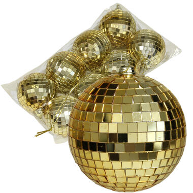 Othmar Decorations kerstballen - disco - 8x st - goud - 6 cm product