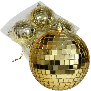 Othmar Decorations kerstballen - disco - 4x st - goud - 8 cm product