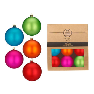 Inge Christmas Goods kerstballen - 6x - kunststof - 8 cm product