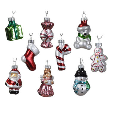 Decoris kerstornamenten - kerstfiguurtjes- 9x - 4 cm product