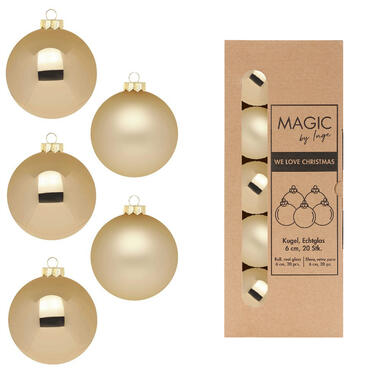 Inge Christmas Goods Kerstballen van glas - 20x - goud - 6 cm product