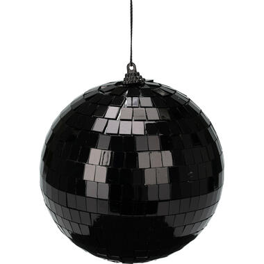 Christmas Decoration kerstbal - disco - 1x st - zwart - 12 cm product