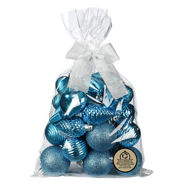 Inge Christmas kerstballen - 30x - kunststof - turquoise product