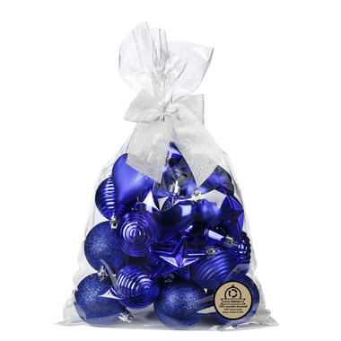 Inge Christmas kerstballen - 30 delig - kunststof - kobalt blauw product