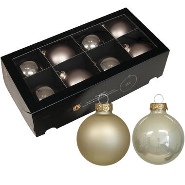 Othmar Decorations Kerstballen 36x - champagne - glas - 8 cm product