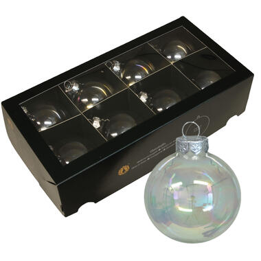 Othmar Decorations kerstballen - 8x - parelmoer - glas - 8 cm product