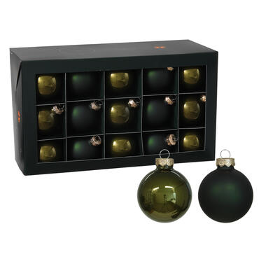 Othmar Decorations Kerstballen - 36x - donkergroen - glas - 6 cm product