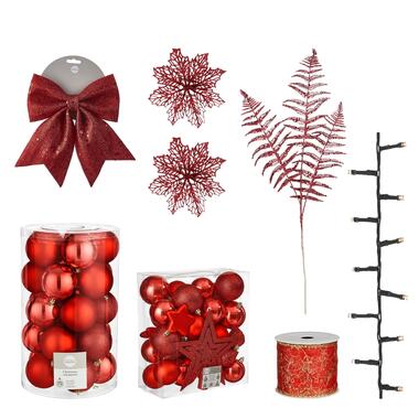 House of Seasons Kerstboom Decoratie Set - 100 Stuks - Rood product