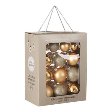 House of Seasons Kerstballen Set - 26 Stuks - Ø7 cm - Glas - Goud product