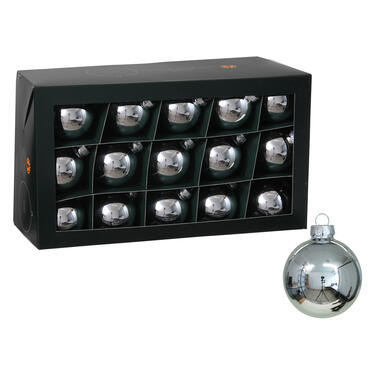 Othmar Decorations kerstballen - 30x - zilver - 6 cm - glas product